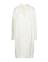 BRIAN DALES BRIAN DALES WOMAN COAT IVORY SIZE 8 CUPRO, LINEN