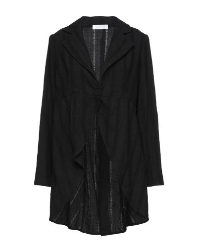 Satìne Overcoats In Black