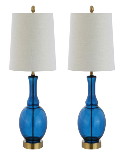 Jonathan Y Lavelle Led Table Lamp, Set Of 2 In Blue