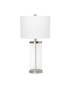 Lalia Home Entrapped Glass Table Lamp With White Fabric Shade In Brushed Nickel/ White