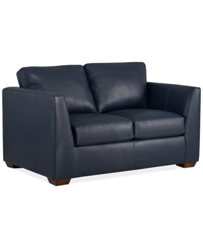 Macy's Cheriel 62" Leather Loveseat, Created For  In Sapphire