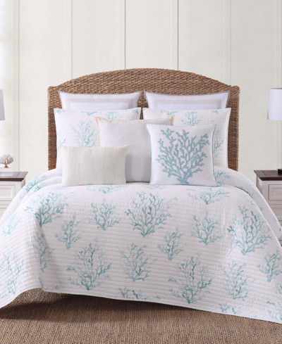 Oceanfront Resort Cove Full/queen Quilt Set In White And Blue