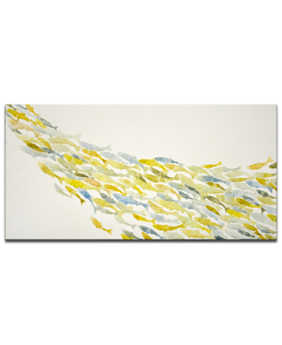 Ready2hangart 'yellow Wave' Canvas Wall Art, 24x48" In Multicolor