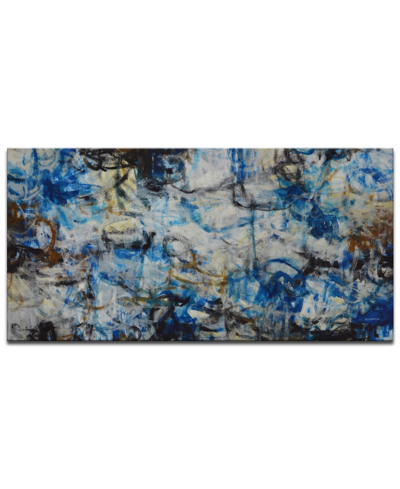 Ready2hangart , 'blue Bomb' Abstract Canvas Wall Art, 18x36" In Multi
