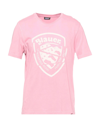 Blauer T-shirts In Pastel Pink