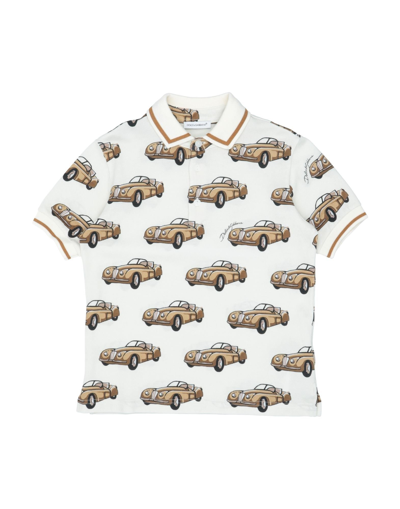 Dolce & Gabbana Kids' Polo Shirts In Beige