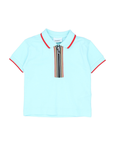 Burberry Kids' Polo Shirts In Turquoise
