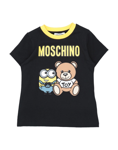 Moschino Kid Kids' T-shirt With Teddy Bear Minions Print In Black