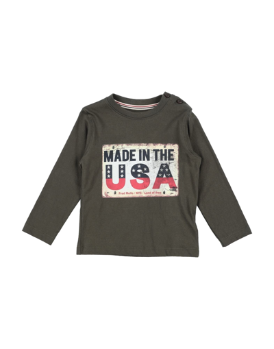Fred Mello Kids' T-shirts In Military Green
