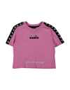Diadora Kids' T-shirts In Pink