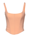 PATRIZIA PEPE SERA PATRIZIA PEPE SERA WOMAN TOP APRICOT SIZE 4 POLYESTER, ELASTANE