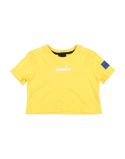 Diadora Kids' T-shirts In Yellow