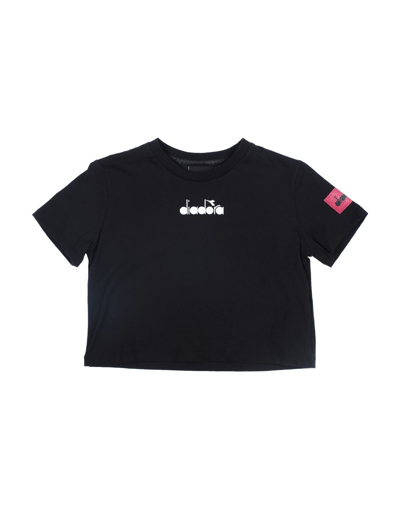 Diadora Kids' T-shirts In Black