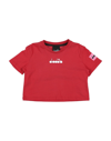 Diadora Kids' T-shirts In Red