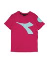 Diadora Kids' T-shirts In Fuchsia