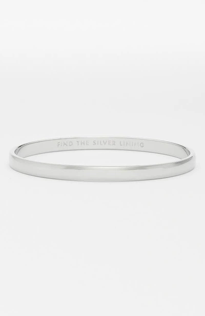 Kate Spade Silver-tone "find The Silver Lining" Message Bangle Bracelet