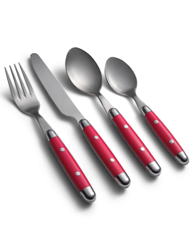 Cambridge Silversmiths Jubilee Mirror 16-piece Flatware Set, Service For 4 In Red