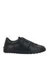 Valentino Rockstud Untitled Studded Leather Sneakers In Black