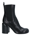 Jil Sander Brown Leather Ankle Boots In Black