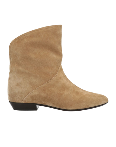 Isabel Marant Sprati Suede Ankle Boots In Beige