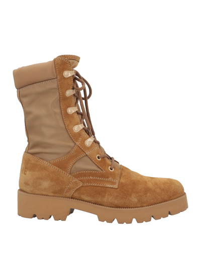 Celine Ankle Boots Suede Tan In Brown