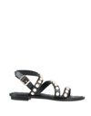 HADEL HADEL WOMAN SANDALS BLACK SIZE 7 SOFT LEATHER