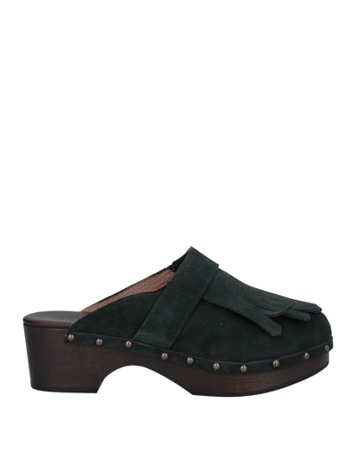 Antidoti Woman Mules & Clogs Green Size 11 Soft Leather
