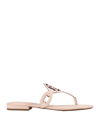 LAUREN RALPH LAUREN LAUREN RALPH LAUREN AUDRIE CROCODILE-EMBOSSED LEATHER SANDAL WOMAN THONG SANDAL LIGHT PINK SIZE 6 BO