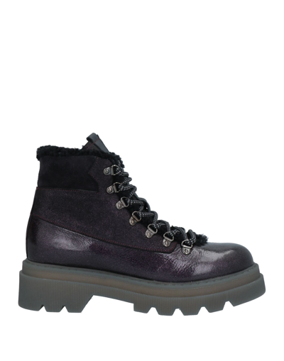 Voile Blanche Ankle Boots In Dark Purple