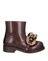 Jw Anderson Chain-detail Glitter Rubber Ankle Boots In Dark Brown