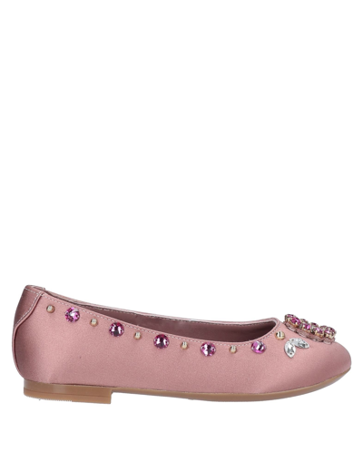 Dolce & Gabbana Kids' Ballet Flats In Pastel Pink