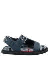 Burberry Boy's Bertha Checkerboard Fisherman Sandals, Baby/toddler In Dark Blue