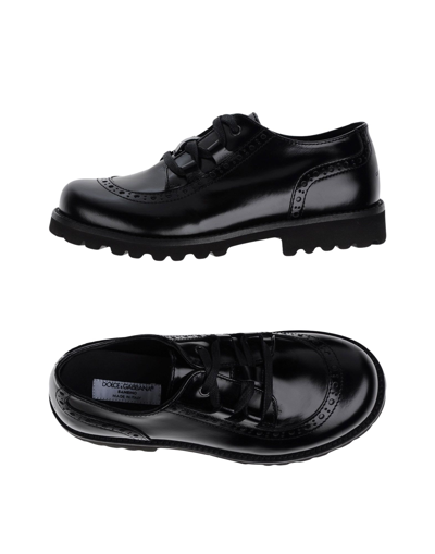 Dolce & Gabbana Kids' Leather Derby Lace-up Shoes In Black