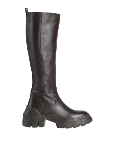 Emanuélle Vee Knee Boots In Brown