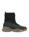 Pinko Trek Rubberized Fabric Boots With Embossed Logo In Black