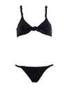 REINA OLGA REINA OLGA LUCA WOMAN BIKINI BLACK SIZE 3 POLYAMIDE, RECYCLED ELASTANE
