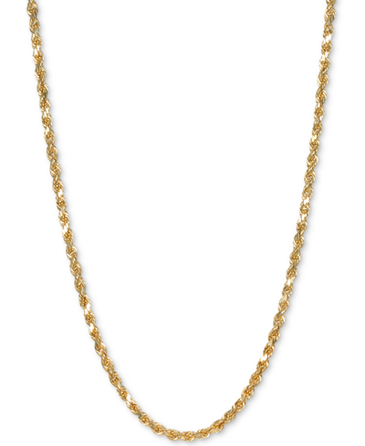 Italian Gold Forza Rope Chain 28" Necklace (2-1/2mm) In 14k Gold In Yellow Gold