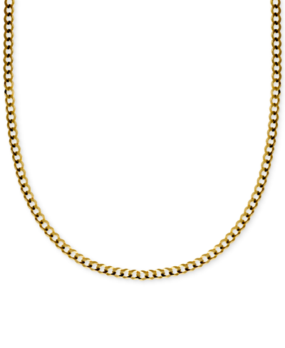Italian Gold 20" Curb Link Chain Necklace (3-1/6mm) In Solid 14k Gold