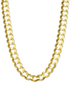 Italian Gold 26" Open Curb Link Chain Necklace (7mm) In Solid 14k Gold In Gold