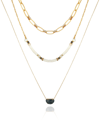 T Tahari Women's White Shell And Link Layered Necklace In Gold-tone
