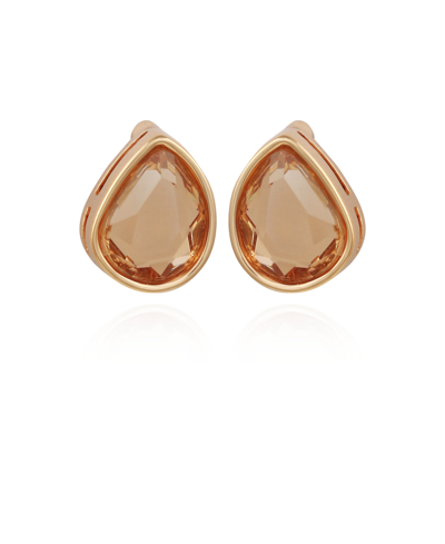 T Tahari Women's Topaz Epoxy Button Earrings In Gold-tone
