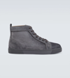 CHRISTIAN LOUBOUTIN LOUIS SUEDE HIGH-TOP SNEAKERS