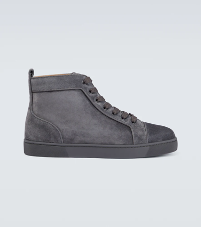 Christian Louboutin Louis Orlato Suede High-top Trainers In Smoky