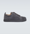Christian Louboutin Louis Junior Spikes Leather Sneaker In Smoky