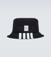 Thom Browne Black 4-bar Bucket Hat In Black