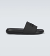 Alexander Mcqueen Logo-patch Open-toe Slides In Black