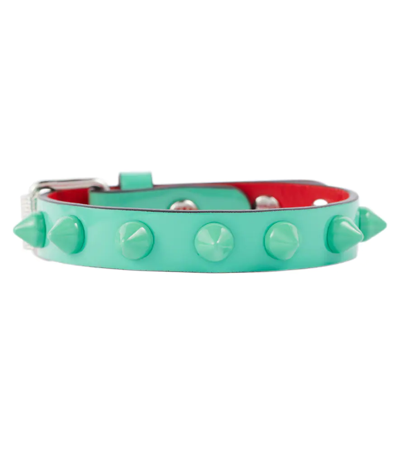 Christian Louboutin Loubilink Embellished Leather Bracelet In Detox/detox