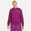 Nike Club Fleece Crew Neck Sweatshirt In Purple