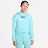 Nike Sportswear Club Fleece Big Kids' (girls') Hoodie In Copa/polar/white