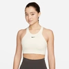 Nike Dri-fit Swoosh High Support Non-padded Adjustable Sports Bra In White